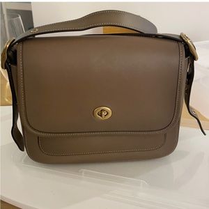 Coach taupe cross body bag